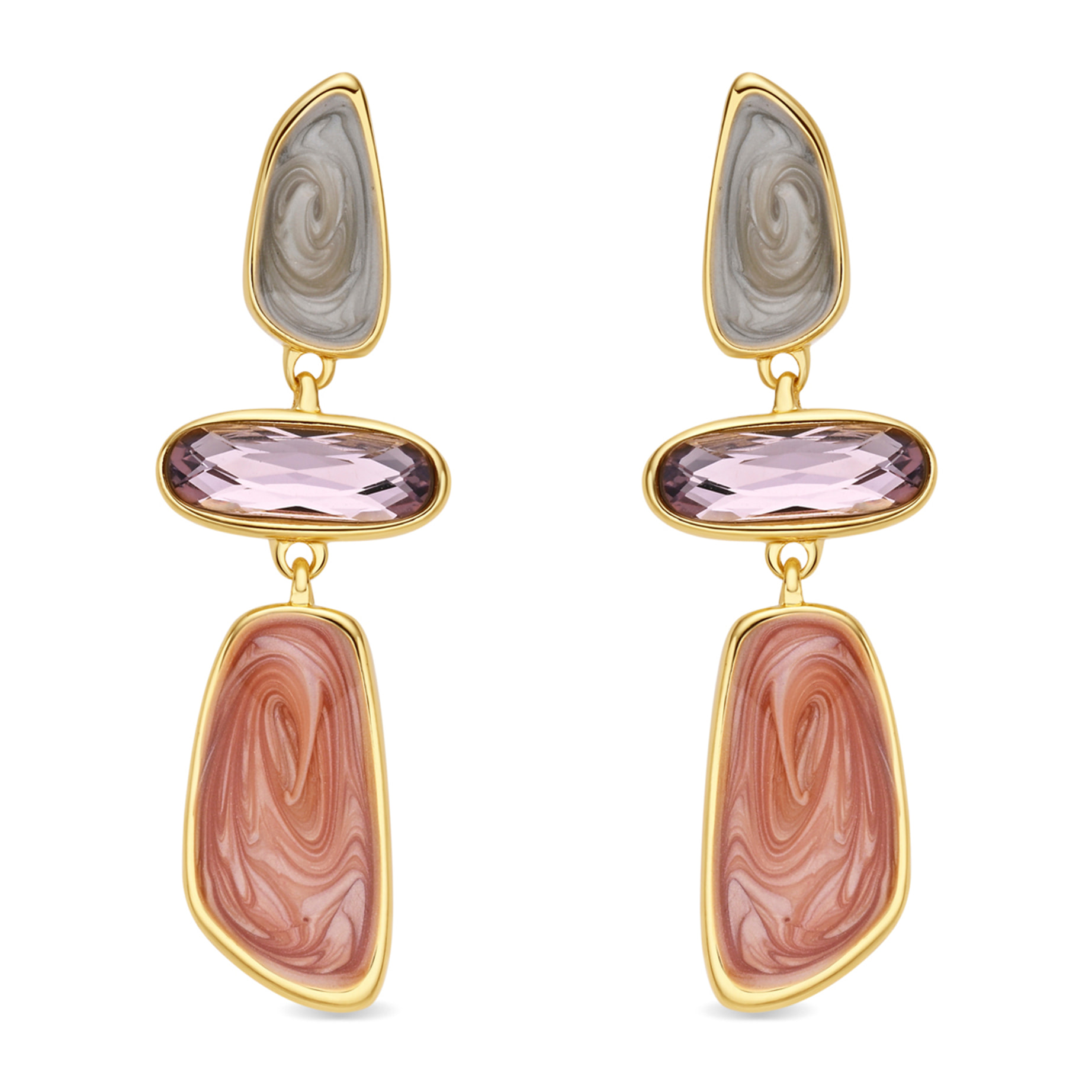Pendientes Wiso acabado oro amarillo 18k
