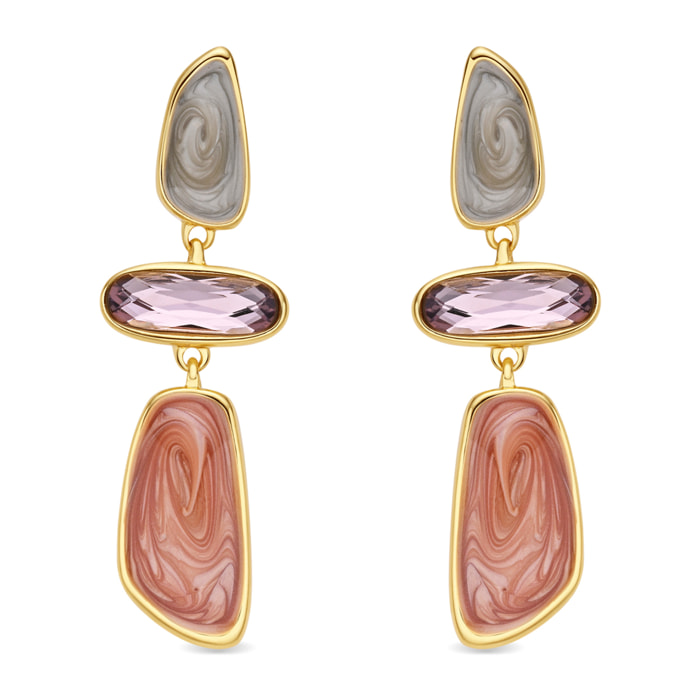 Pendientes Wiso acabado oro amarillo 18k
