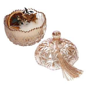 Candela profumata in vetro con frutta cm24x13h8