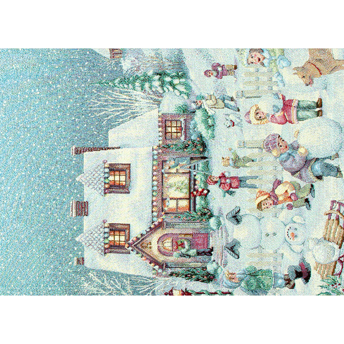 Runner Natalizio Tessuto Gobelin Disegno Paesaggio 45*140