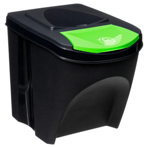 Lot de 3 poubelles de tri en plastique 25L