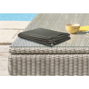 OCEANE-LUNCH - Housse de protection pour table de jardin en polyester gris