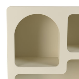 HELENA - Etagère 5 niches 60x24cm en bois peint couleur beige
