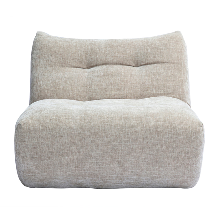 Fauteuil lounge en tissu effet velours texturé taupe BUMPY