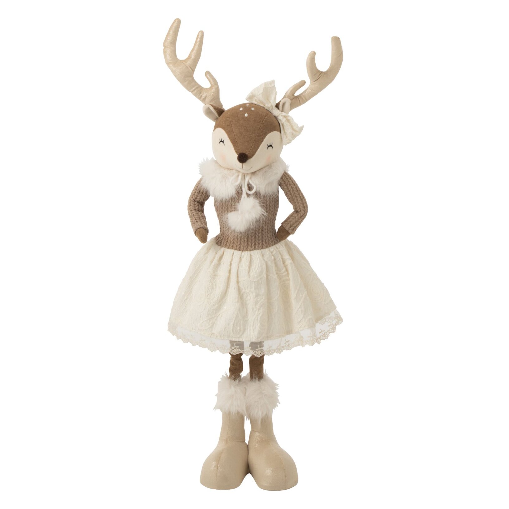J-Line Élan télescopique et femme - polyester - beige - small