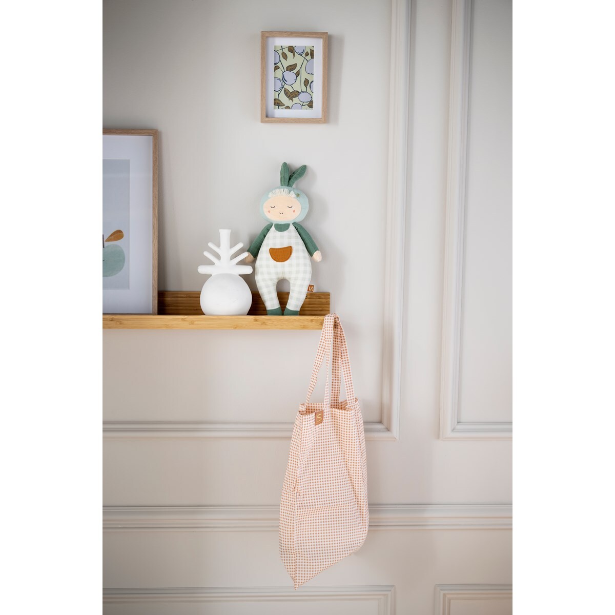 Doudou jardinier en coton Vert tilleul