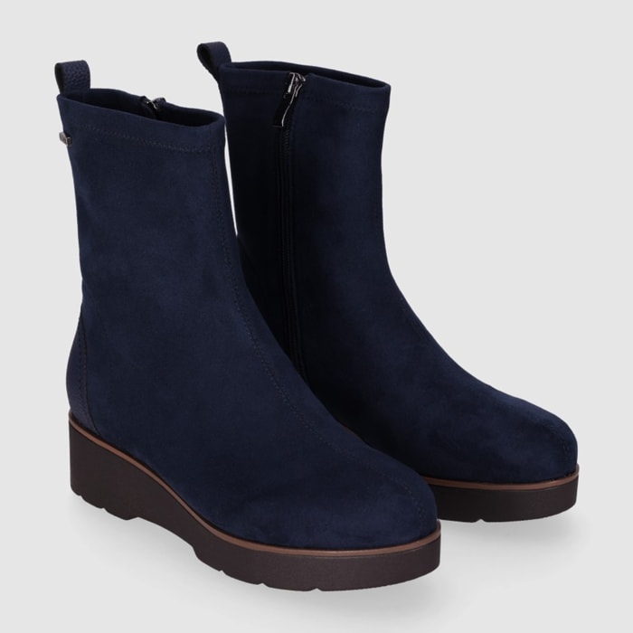 Botines de Tejido - Marino - Tacón: 5 cm