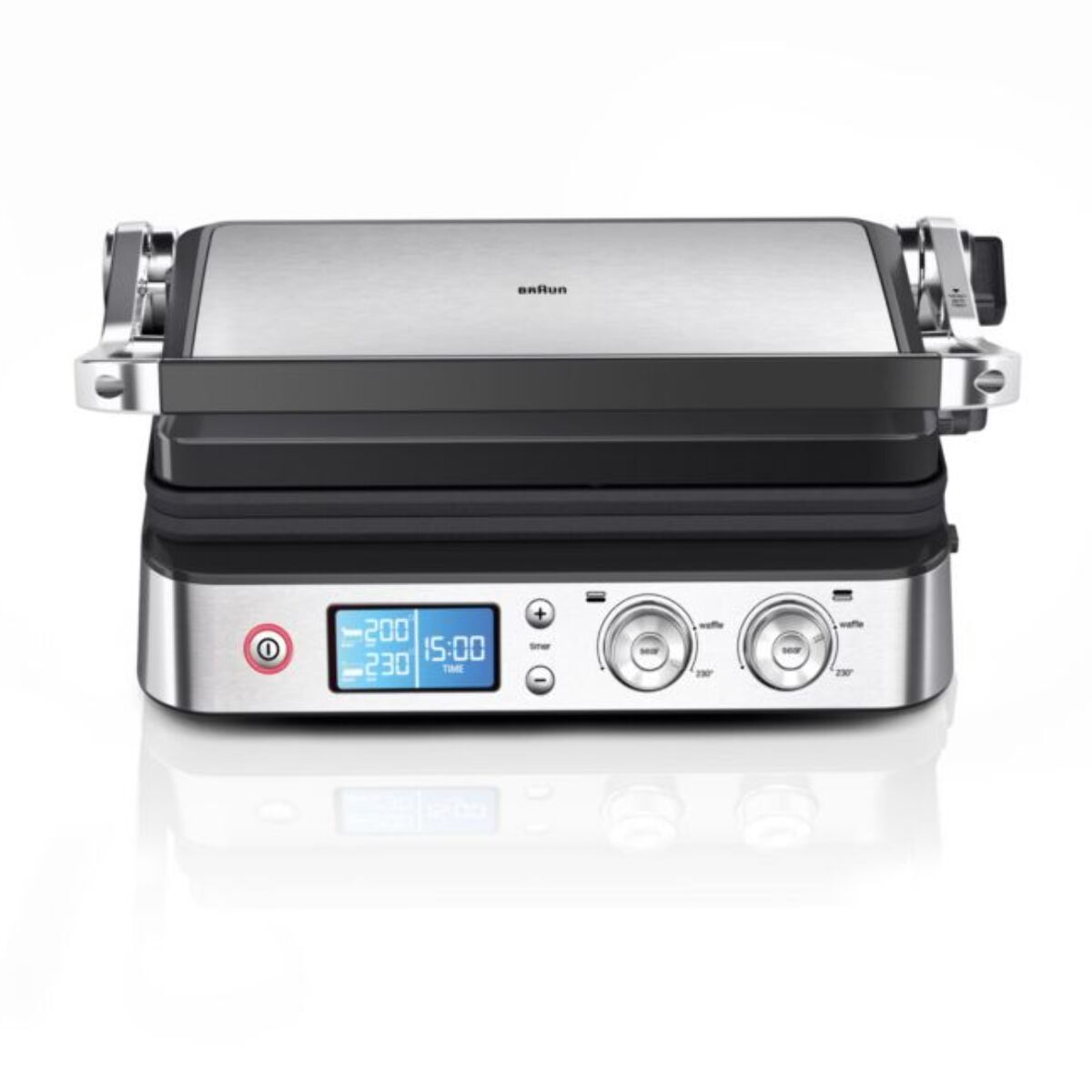 Grille-viande BRAUN CG9040 inox 2 zones e cuisson plaques movibles à poser, 37x23 cm