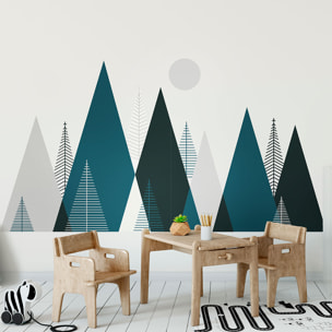 Stickers muraux enfants - Décoration chambre bébé - Autocollant Sticker mural géant enfant montagnes scandinaves ARTIKA