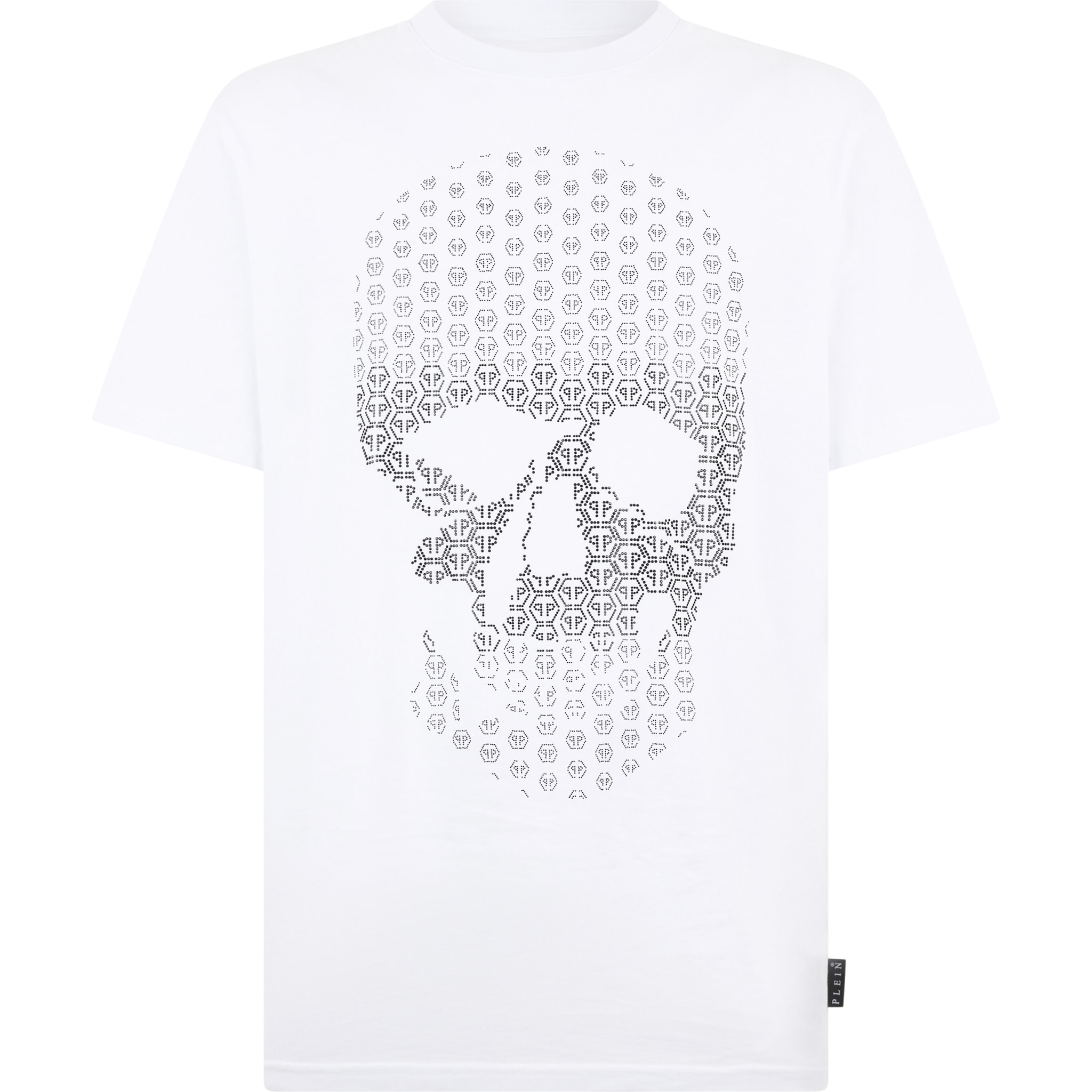 PHILIPP PLEIN Round Neck T-Shirt Skull Strass Skull Strass