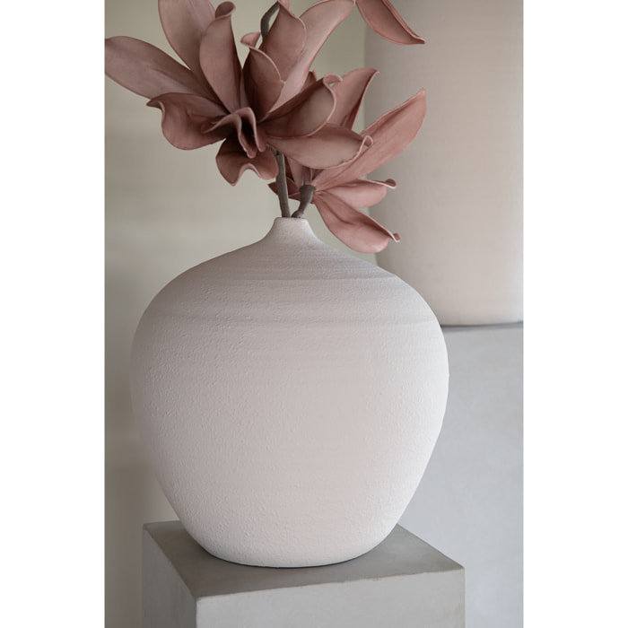 J-Line Vase Bouteille Cassia Argile Blanc