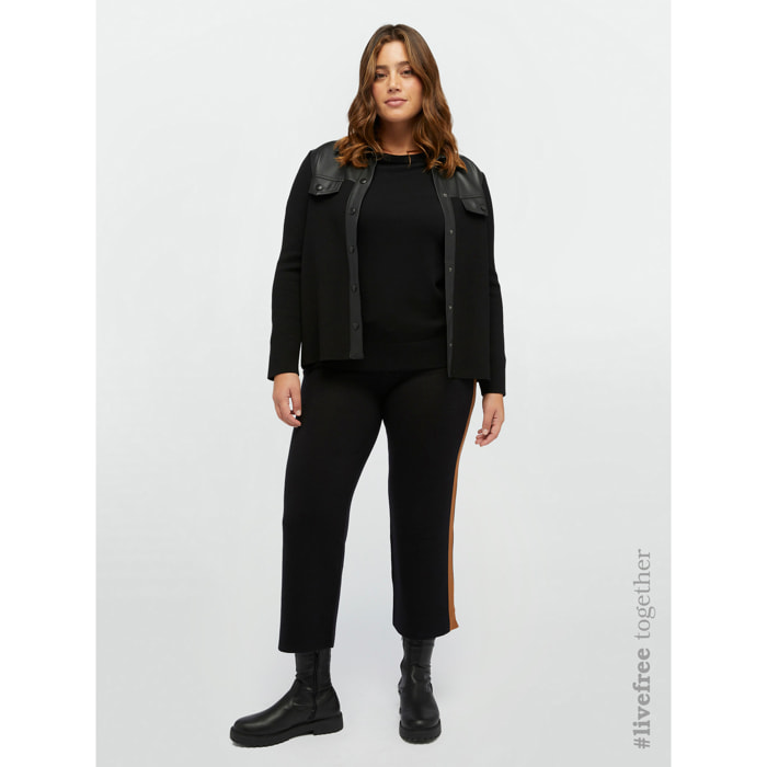 Fiorella Rubino - Pantaloni in maglia di viscosa LENZING™ ECOVERO™ - Nero