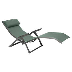 Transat "Decima" vert olive & graphite aluminium traité époxy en texaline