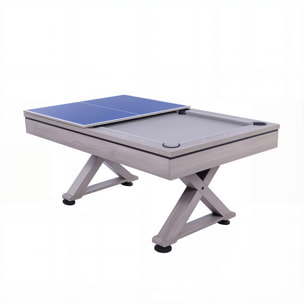 Table multi-jeux ping-pong et billard en bois gris ARIZONA