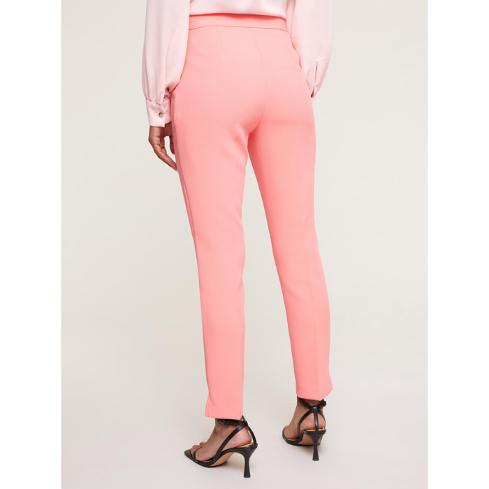 Motivi - Pantaloni regular con spacco - Rosa