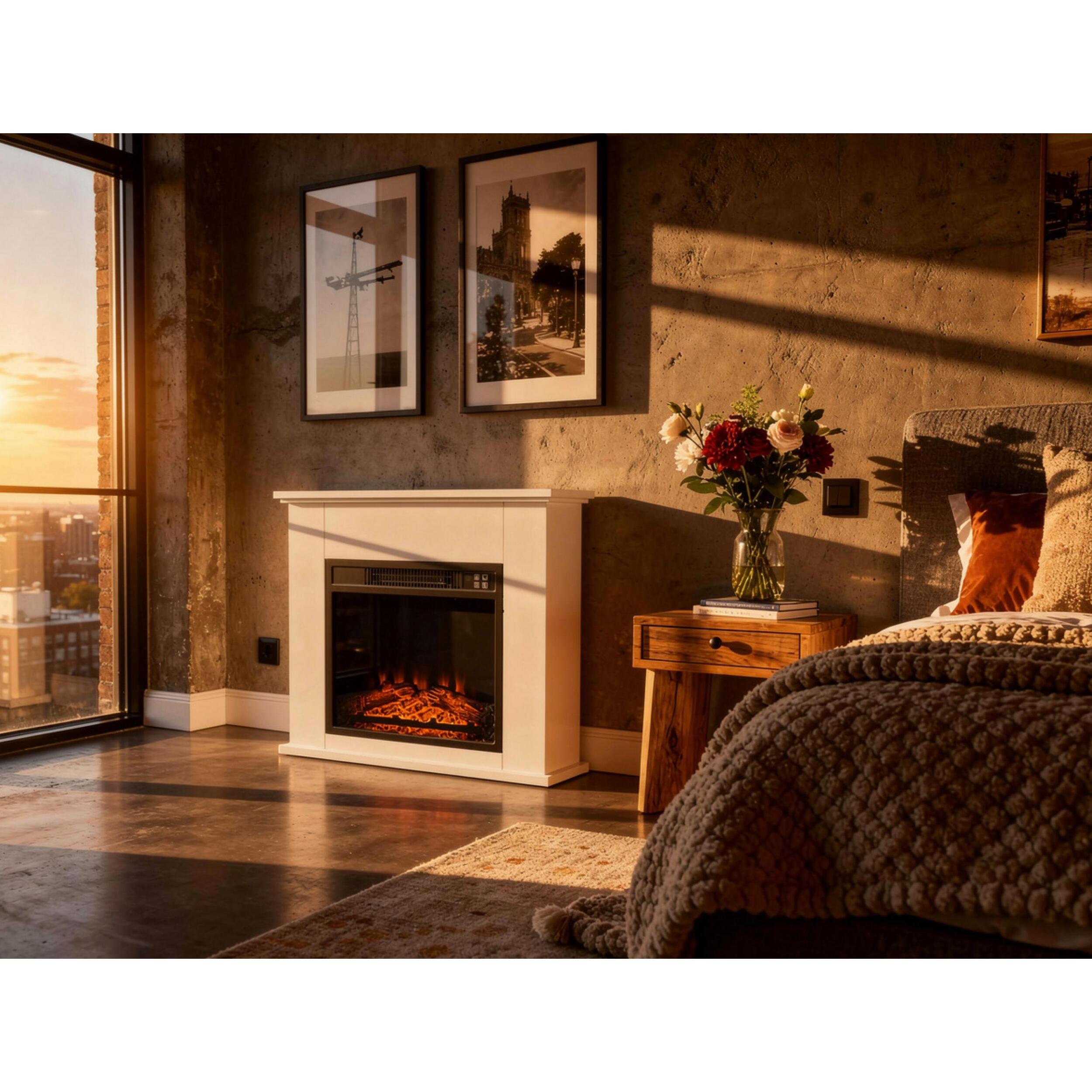 Chimenea eléctrica de suelo 2kW con mando a distancia CHE-610 PURLINE