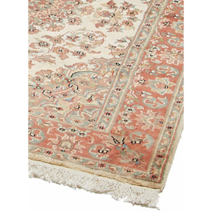 Authentique tapis d'orient, noué à la main en laine et soie