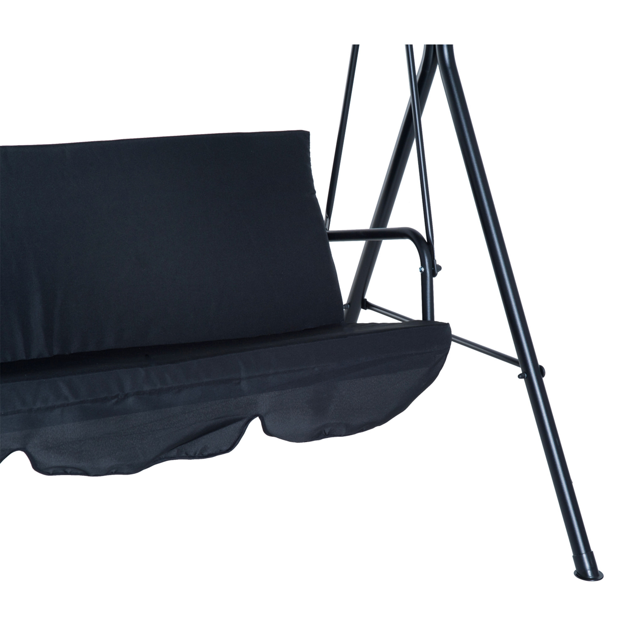 Columpio 3 Plazas con Toldo de Metal 172x110x152cm Negro