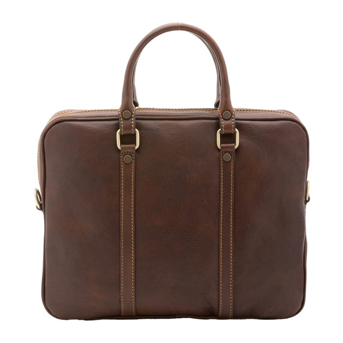 Borsa a mano  unisex In Vera pelle Made in Italy 37x31x6 cm