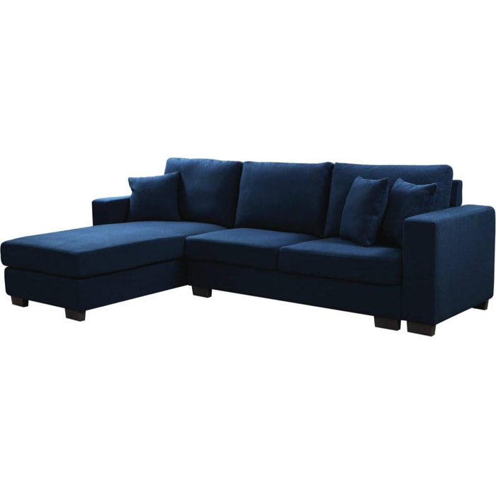 Canapé d'angle réversible en tissu ''Lucas'' - 5 places - Bleu
