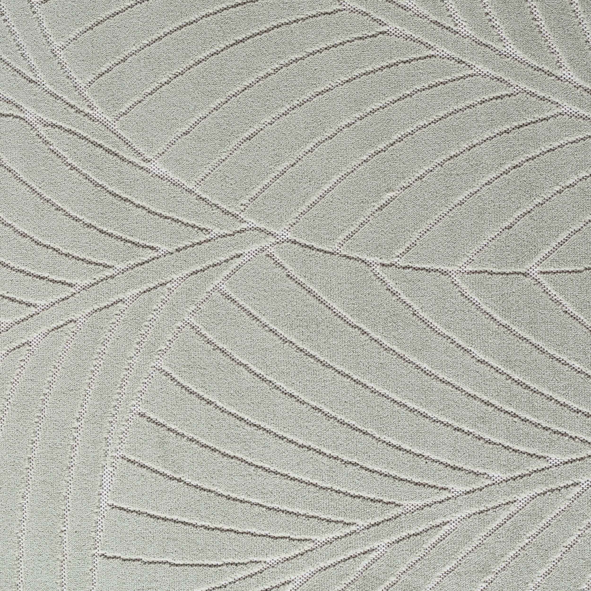 NOVA - Tapis intérieur/extérieur rond vert à motif feuilles