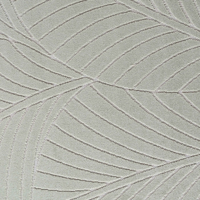 NOVA - Tapis intérieur/extérieur rond vert à motif feuilles