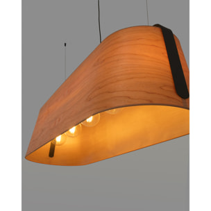 STOOD 5L Lampe suspension noire et bois