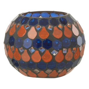 J-Line photophore Mosaic Goutte Verre Orange/Bleu - small