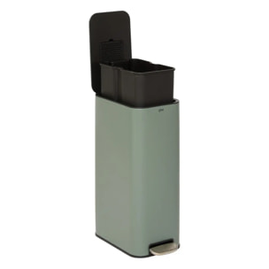Poubelle slim rectangulaire à pédale Delta 30L vert