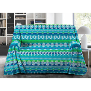 Telo Arredo Multiuso Copritutto 100% Cotone Incas Azzurro