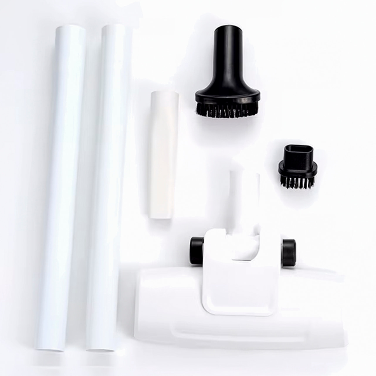 Aspirapolvere a mano multifunzione con 50W e diverse teste.