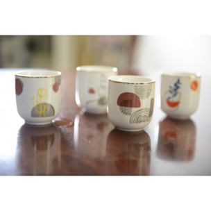 Tasses a cafe 90ml art deco - lot de 4