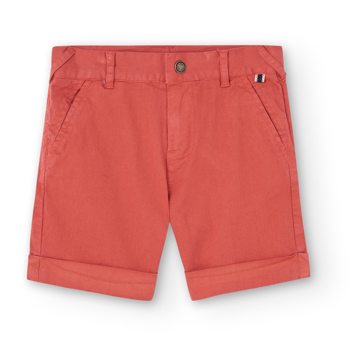 Bermudas para niÃ±o en liso de color naranja, PantalÃ³n, niÃ±o