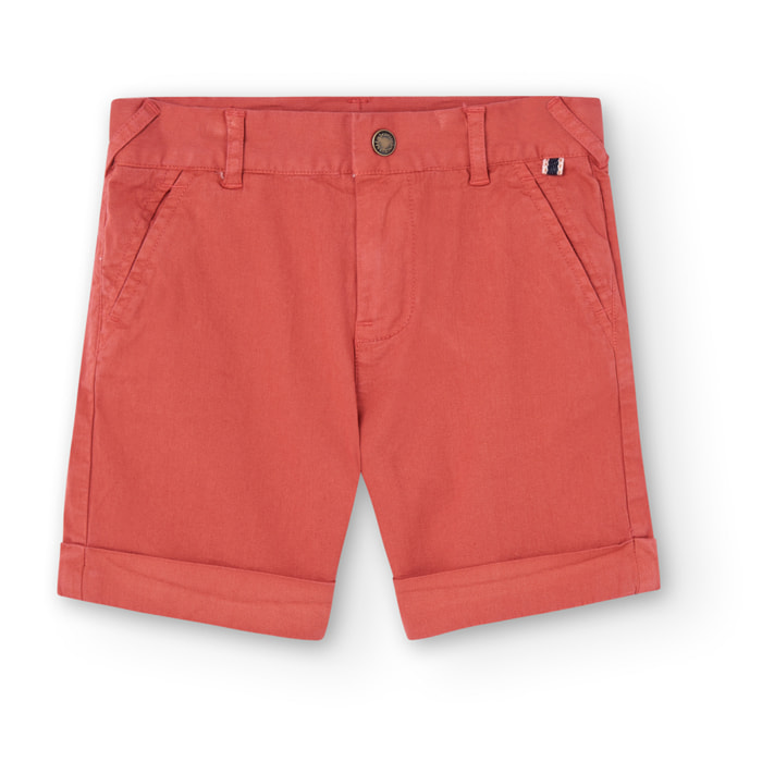 Bermudas para niÃ±o en liso de color naranja, PantalÃ³n, niÃ±o