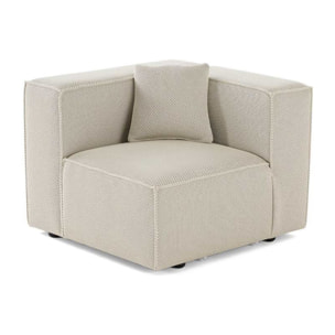 Arty - module d'assise gauche - en tissu mailles 3D - Beige