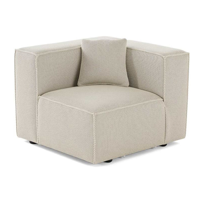 Arty - module d'assise gauche - en tissu mailles 3D - Beige