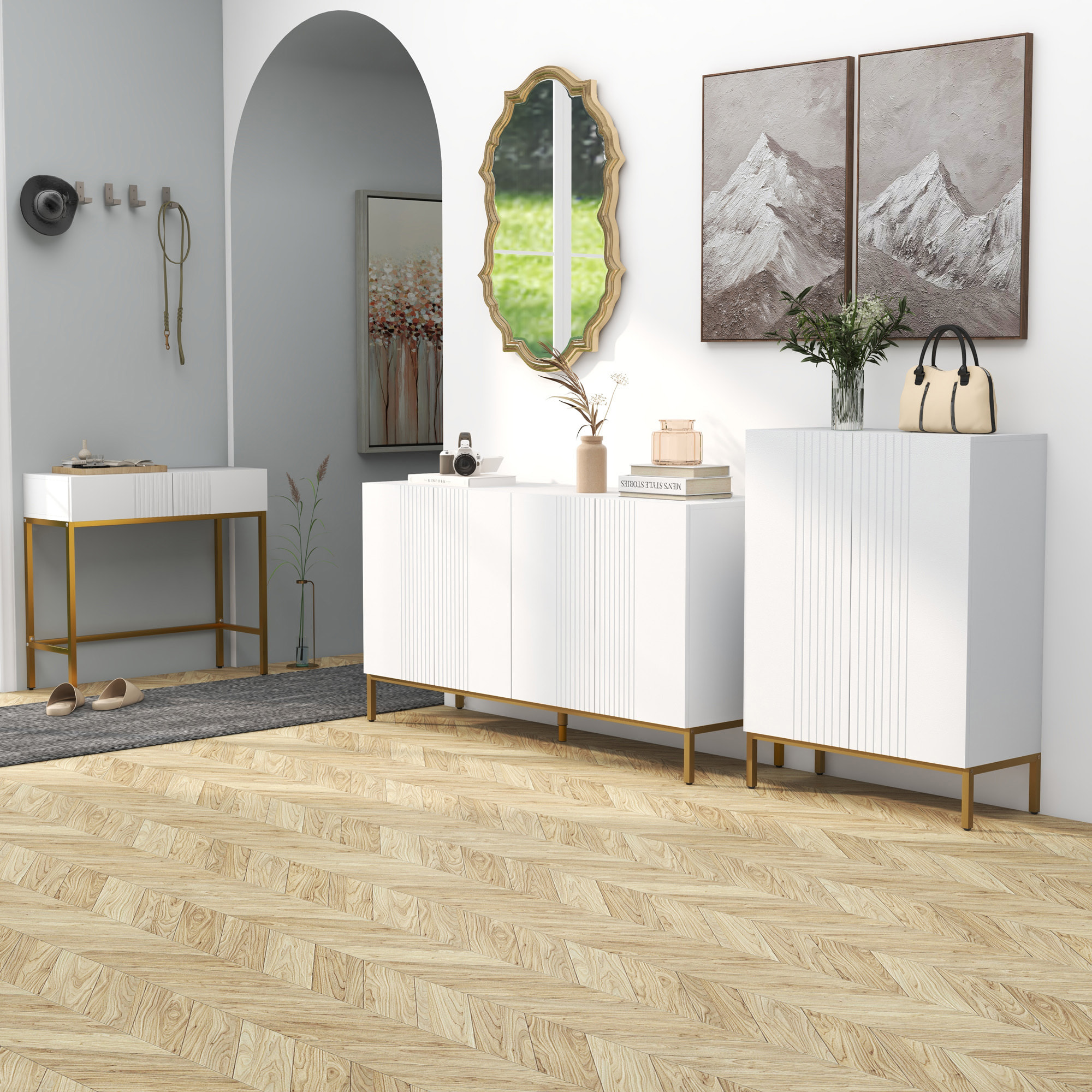 Mueble Zapatero de 5 Niveles, Armario para Zapatos con Puertas de Cierre Suave, Estantes Ajustables, para 15-20 Pares de Zapatos, Zapatero para Pasillo Recibidor, 72x31,5x95 cm, Blanco