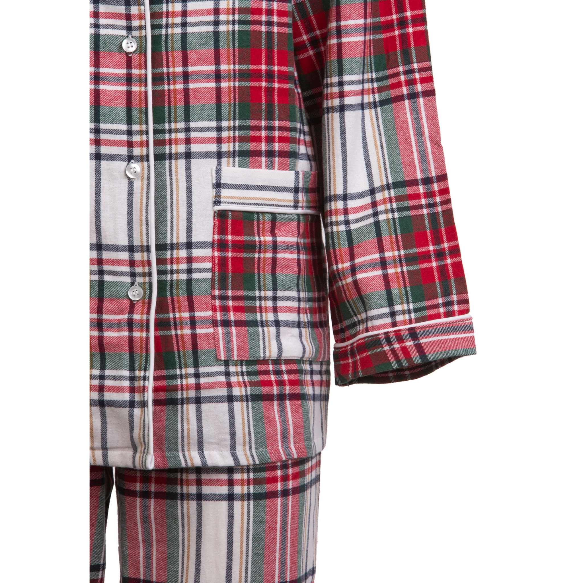 PIGIAMA DONNA flanella invernale quadro bianco e rosso