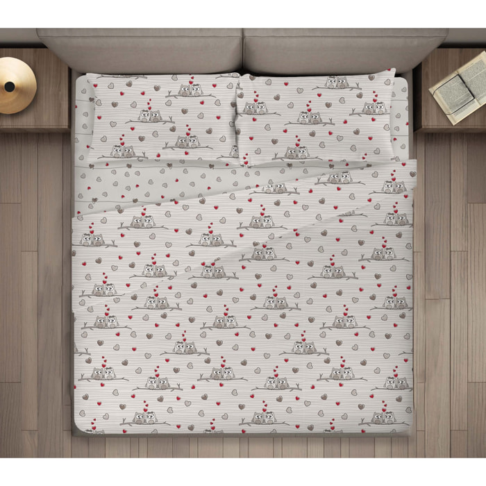 SET LENZUOLA LETTO MATRIMONIALE DIS.GUFI LINEA N.