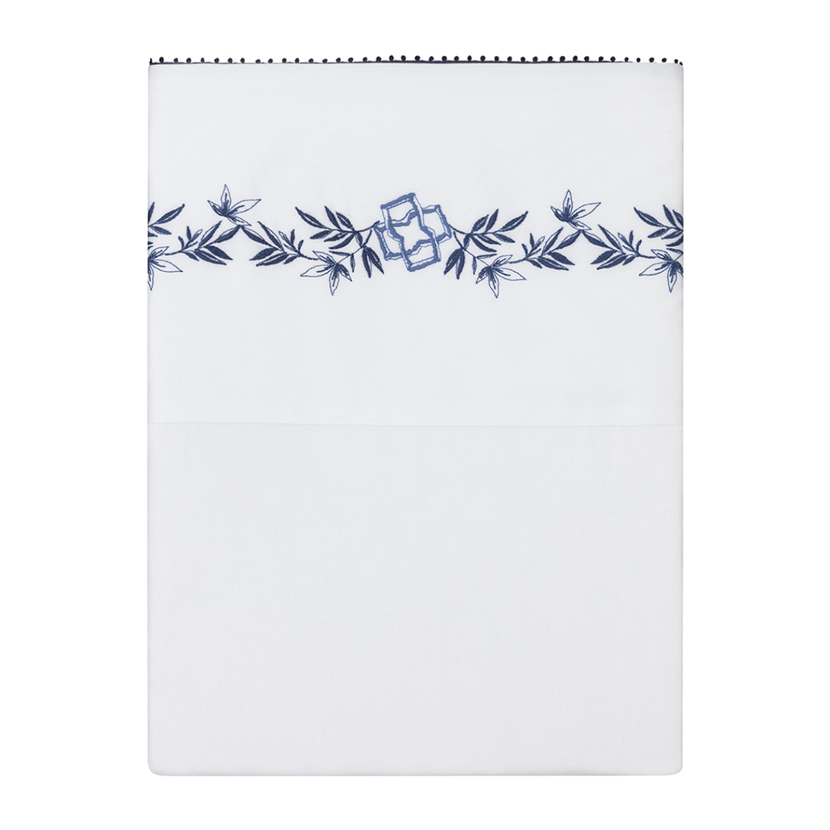 Drap plat imprimé en satin de coton bio, MIRABEAU, Blanc