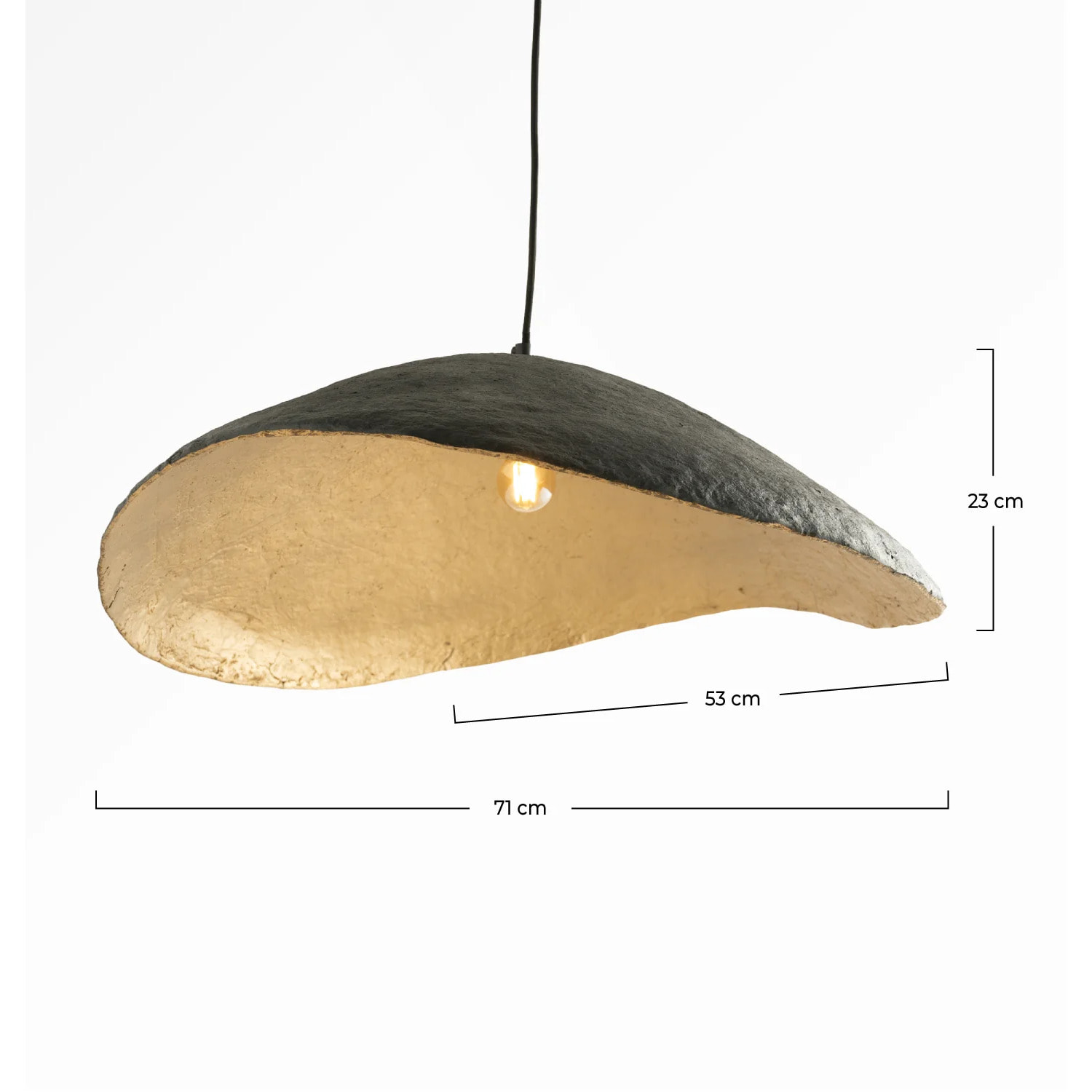 Suspension en papier et fil noir 71 cm - Milano