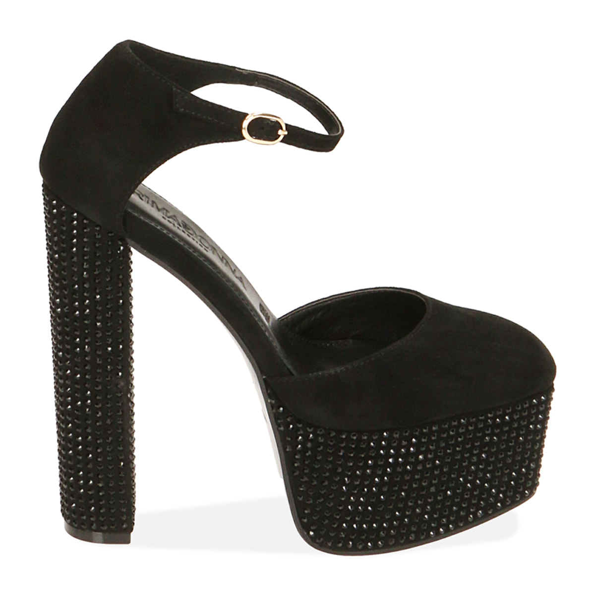 Décolleté nere in microfibra, tacco 15 cm