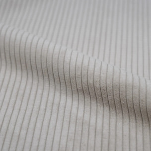 Pouf rond en velours côtelé beige - Lily