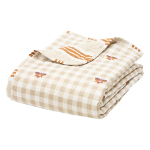 Dessus de lit Cole 220x240cm vichy fantaisie beige