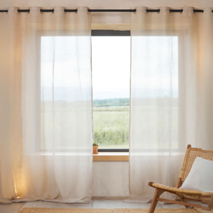 Rideau voilage 100% lin fluide - Naturel