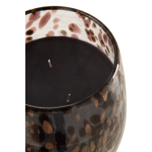 J-Line bougie parfumée Mia - Leather & Leaves - verre - noir/mix - large - 120H