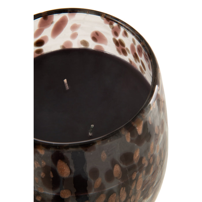 J-Line bougie parfumée Mia - Leather & Leaves - verre - noir/mix - large - 120H