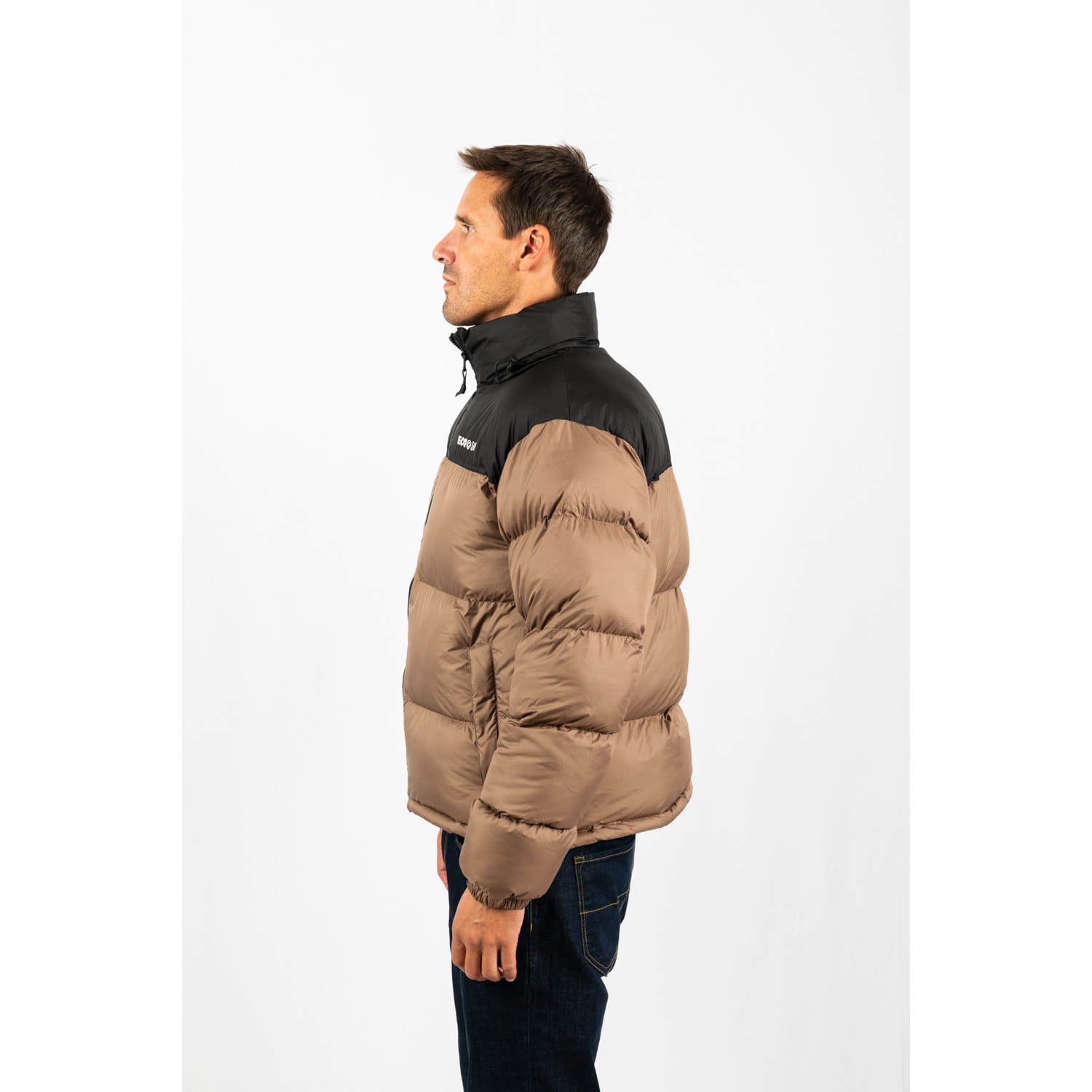 Chaqueta Lisboa short jacket marca ECOON - Caqui / Negro