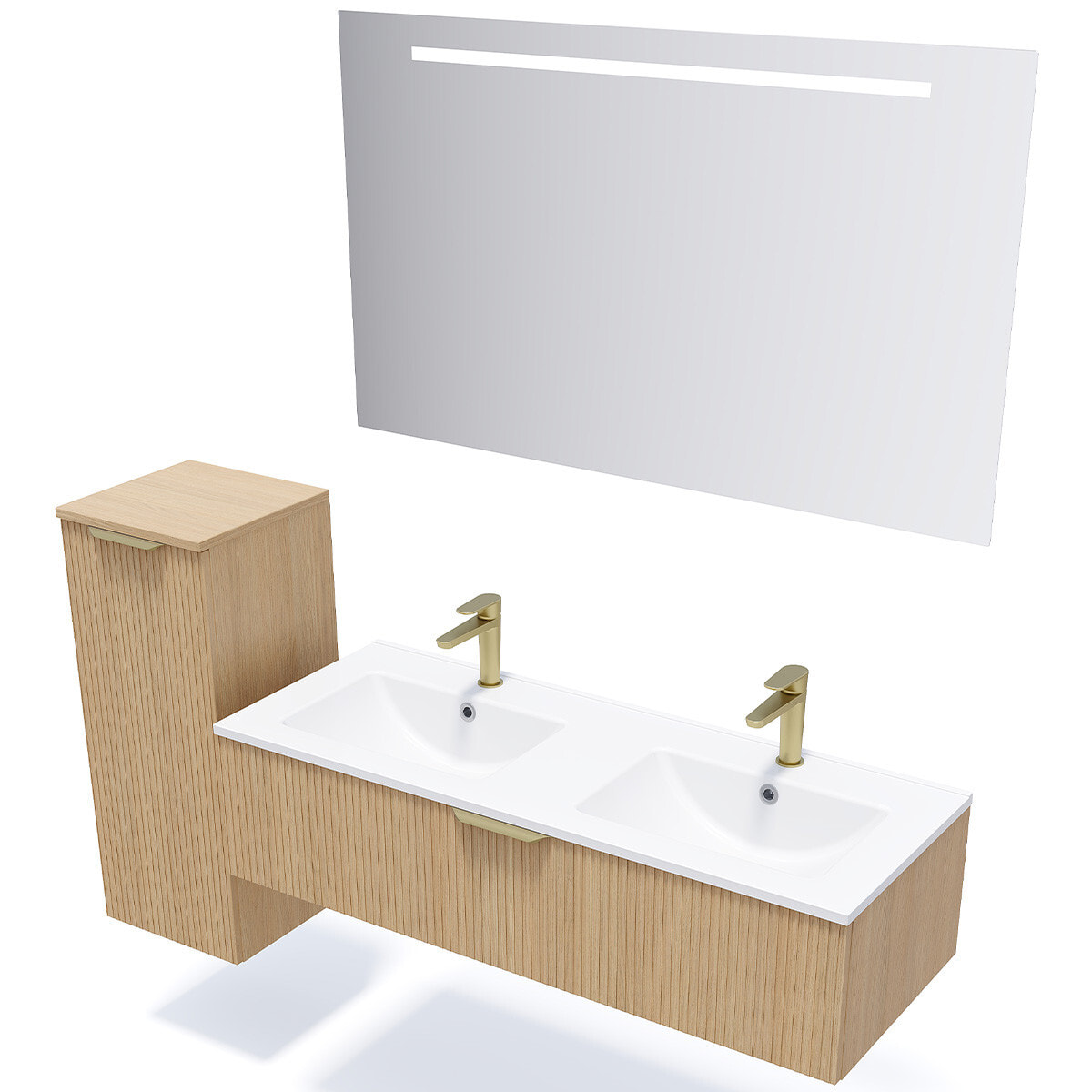 Ensemble double vasque 1 tiroir + miroir - VENICE