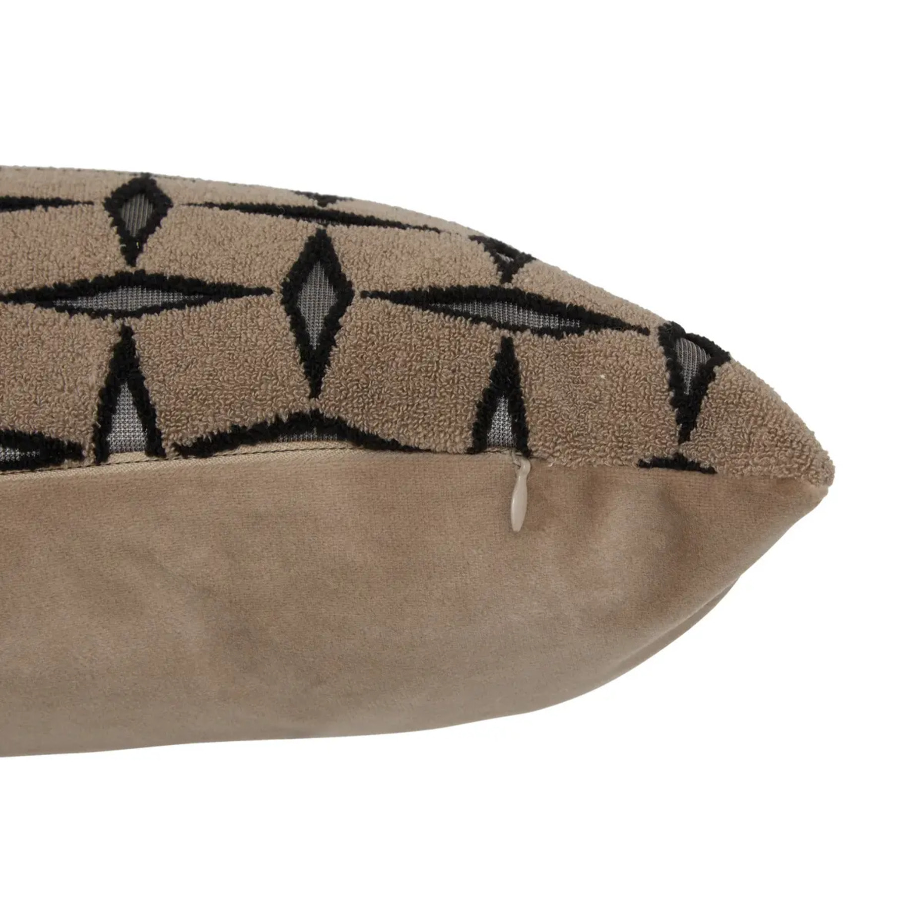 Coussin Diamant 50x30cm jacquard graphique marron